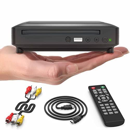 Mini DVD Player, All Region DVD CD Disc Player for TV with HDMI AV Output, HDMI AV Cables Included, HD 1080P Supported Built-in PAL NTSC System USB Input on Sale