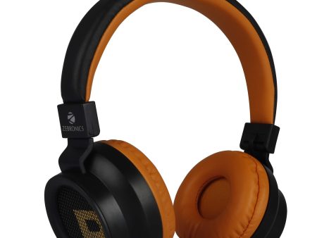 Zebronics-Bang over the ear headphones with Foldable Design and Bluetooth v5.0 headphones, Providing up to 20h* Playback (Orange) Online now