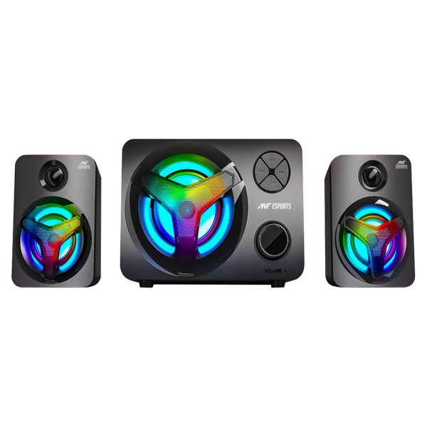 Ant Esports GS350 Pro 2.1 Stereo Gaming Speakers 15W,USB Powered Bluetooth Desktop Speaker Plus 3.5 mm Aux-in, in-line VolumeControl,RGB LED Lights Multimedia Speakers for PC, Laptop,Tablet,Cellphone For Discount