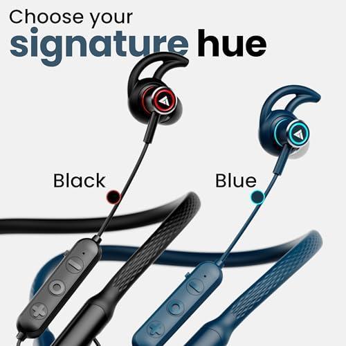 Boult Audio Curve Max Bluetooth Earphones with 100H Playtime, Clear Calling ENC Mic, Dual Device Connectivity, Lowest Latency Gaming, 13mm Bass Driver, Made in India Neckband Wireless Earphone (Blue) on Sale