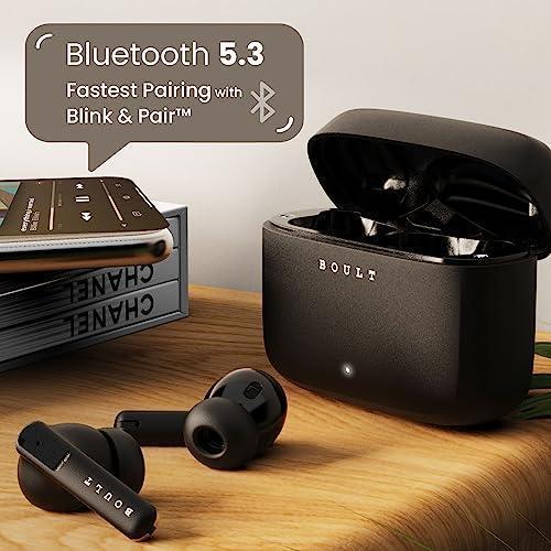 Boult Audio Z60 Truly Wireless in Ear Earbuds with 60H Playtime, 4 Mics ENC Clear Calling, 50ms Low Latency Gaming, 13mm Bass Driver, Type-C Fast Charging, IPX5 ear buds TWS Bluetooth 5.3(Raven Black) Sale