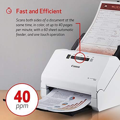 Canon imageFORMULA R40 Office Document Scanner For PC and Mac, Color Duplex Scanning, Easy Setup For Office Or Home Use, Includes Scanning Software Cheap