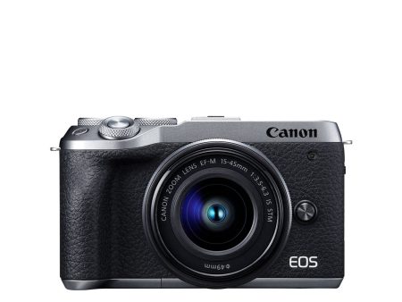 Canon EOS M6 Mark II Mirrorless Camera with EF-M 15-45mm IS STM Lens and EVF (Silver) on Sale